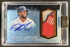 2016 Topps Dynasty Dustin Pedroia Auto Autograph Patches Silver #/5 Red Sox