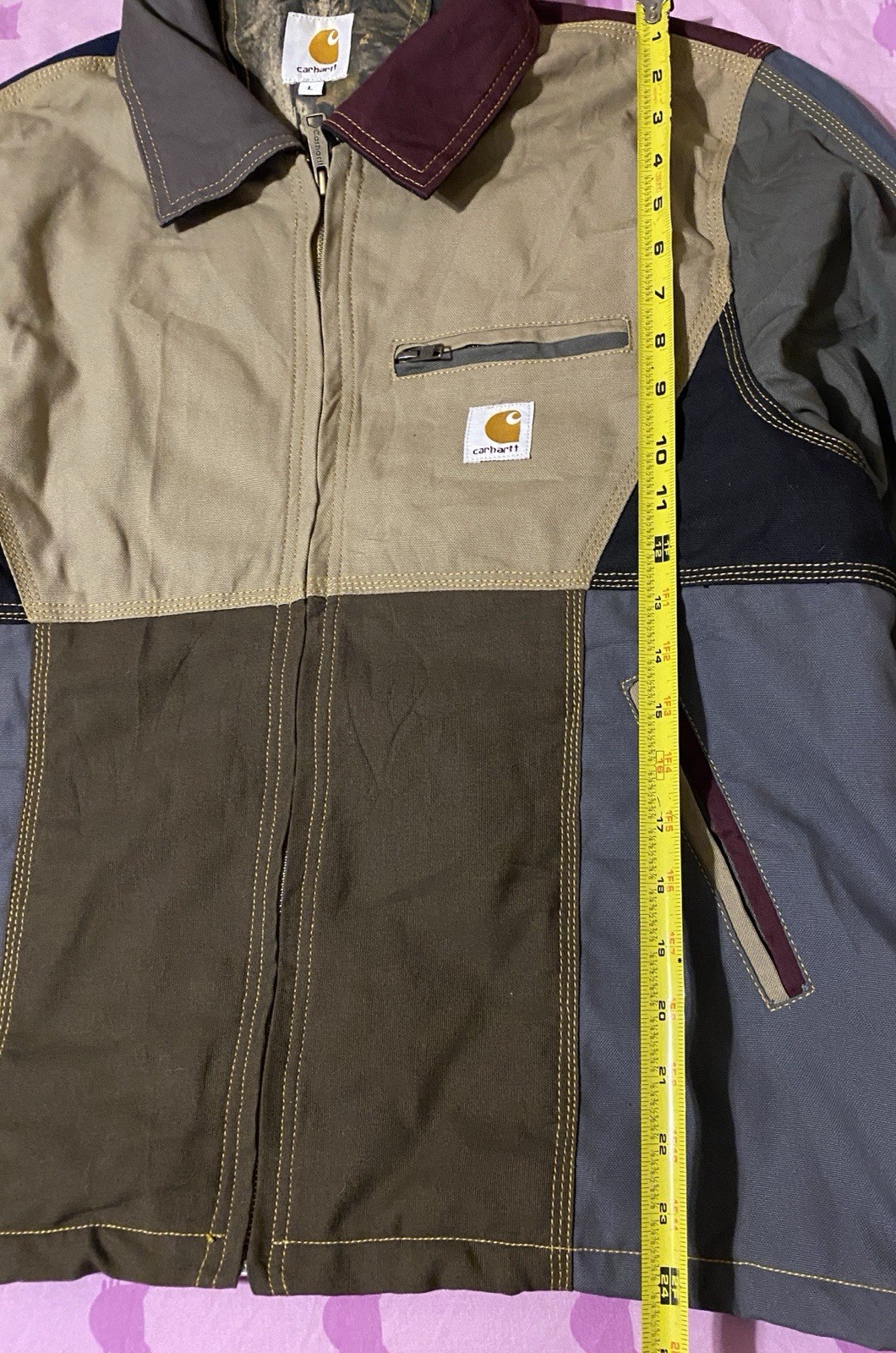 Carhartt Multi-Color Patchwork Jacket Size Large - image 8