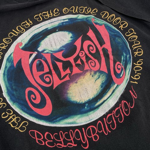 Vintage 90s Jellyfish Bellybutton Tour T Shirt - Black Single Stitch - Size XL - Picture 8 of 12