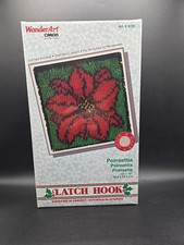 Wonderart Latch hook kit Poinsettia Caron Model 4725 Holiday Craft Decoration