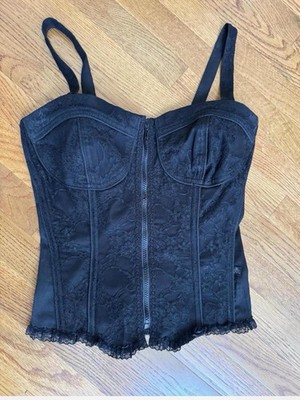 Tripp NYC Corset - Black Lace Gothic Crusher Velvet Elements And Floral Lace