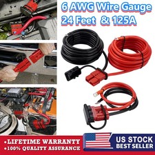 24ft Quick Disconnect Winch Power Cable 6 Awg 6 Gauge Wiring For Winch Trailer