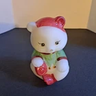 Fenton Glass  Christmas Elve Sitting Bear Figurine Limited Edition #203/350