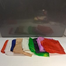 9 Vintage Silk Scarves Lot Solid Colors Japan Hand Rolled 17 X 16" Approx. Size