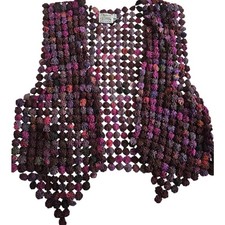 Handcrafted Multicolor Crochet Vest 100 Silk.
