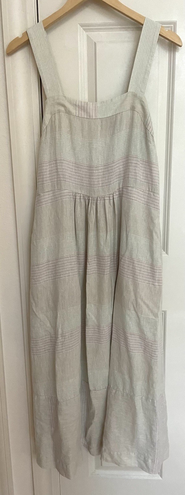 Patagonia Garden Island Hemp Natural Blend MIDI Dress Size M Pockets Garden