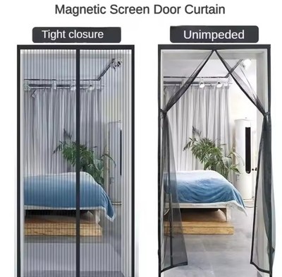 Magnetic Screen Door Mesh Curtain Hands Free Mosquito Bug Net Auto Close