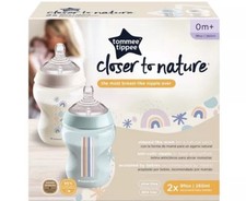 Tommee Tippee Closer to Nature Soft Feel Silicone Baby Bottles 9oz, 2 Count NEW