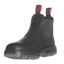 Easy Escape, 6" Slip-On Black Leather Boots, Non Steel Toe, UK Size 11.5