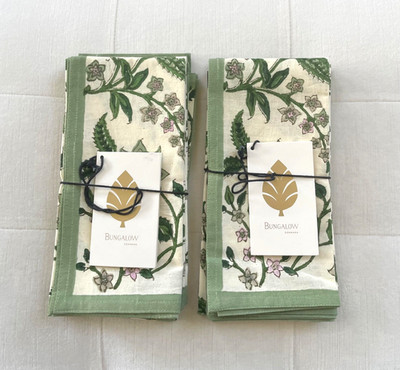 Terrain DIVYA COTTON Napkins Set/8 ~Green~ Bungalow Denmark  NWT