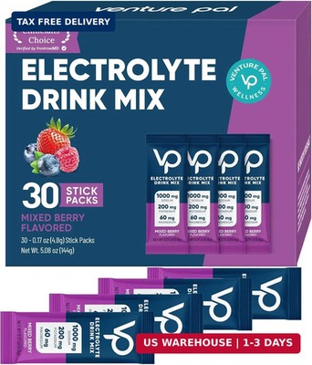 Venture Pal High Sodium Sugar-Free Electrolyte Powder Packets - Hydration Packet