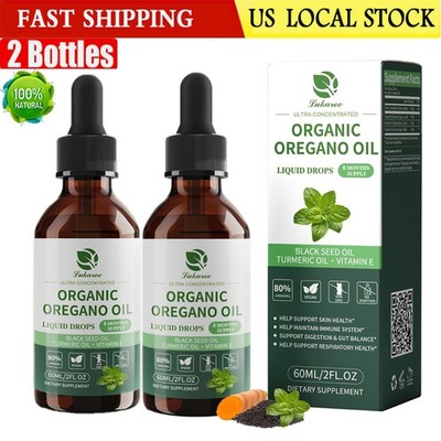 60ML Oil of Oregano with Black Seed Oil&Vitamin Drop Carvacrol Immue Support