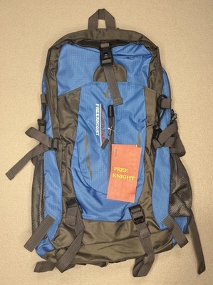 NWT Free Knight Hiking Outdoors Backpack Lightweight Nylon Blue/Grey 20 T X 11 W
