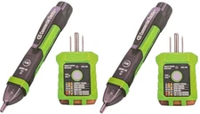 2 Commercial Electric 2 Piece Electrical Tester Kit Outlet Voltage Tester GFCI