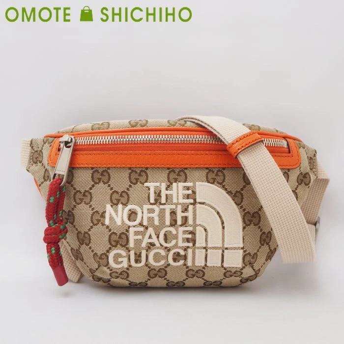 GUCCI sac ceinture bandoulière GG toile beige orange 650299 occasion un rang