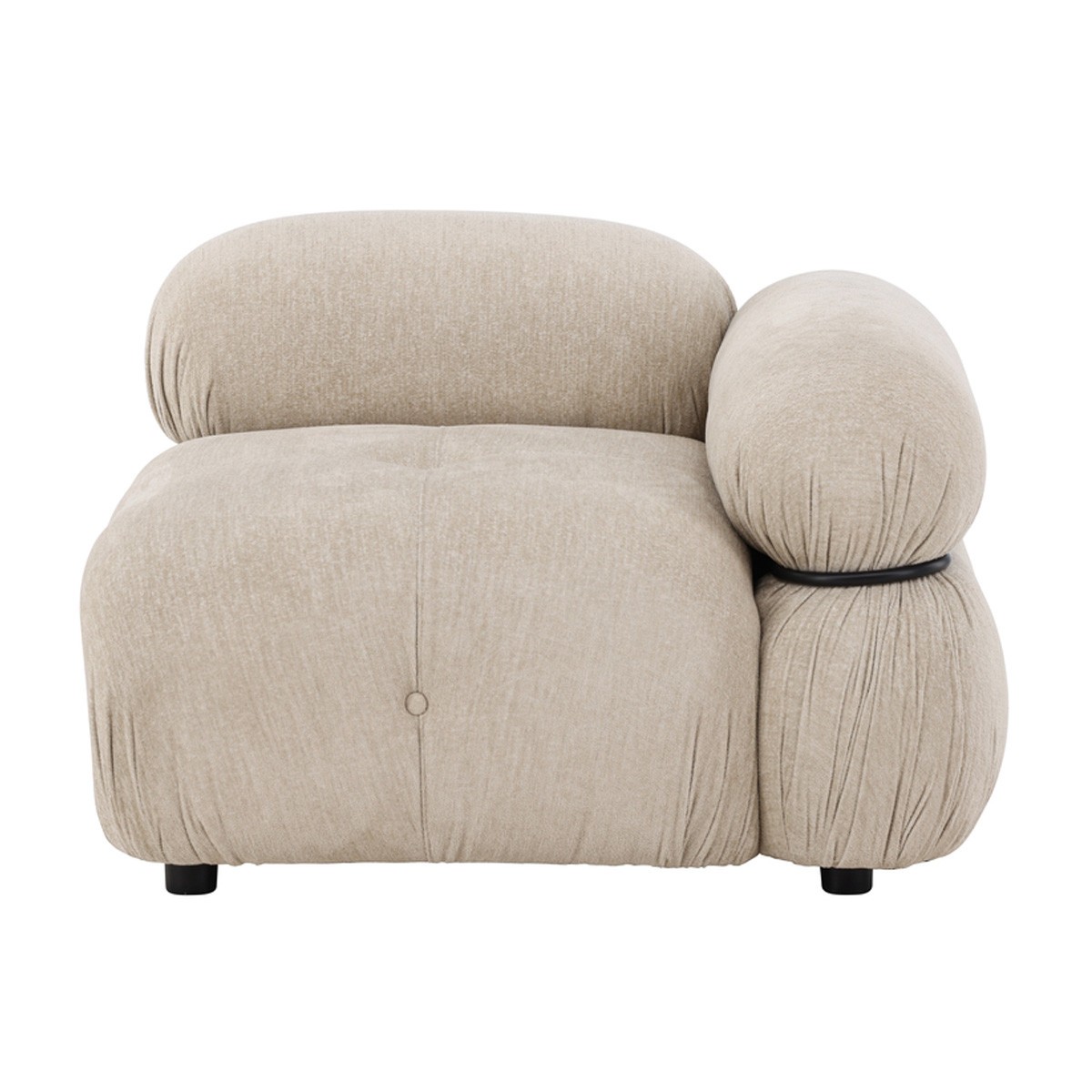 Canapé d'angle gauche beige 95cm Mika modulable salon moderne