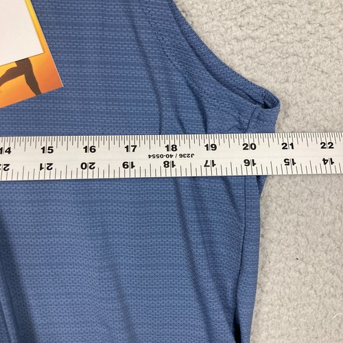 Kenneth Cole Active T Shirt Men's Large Blue Gray Tech Muscle Tee Sleeveless NEW - Picture 5 of 11