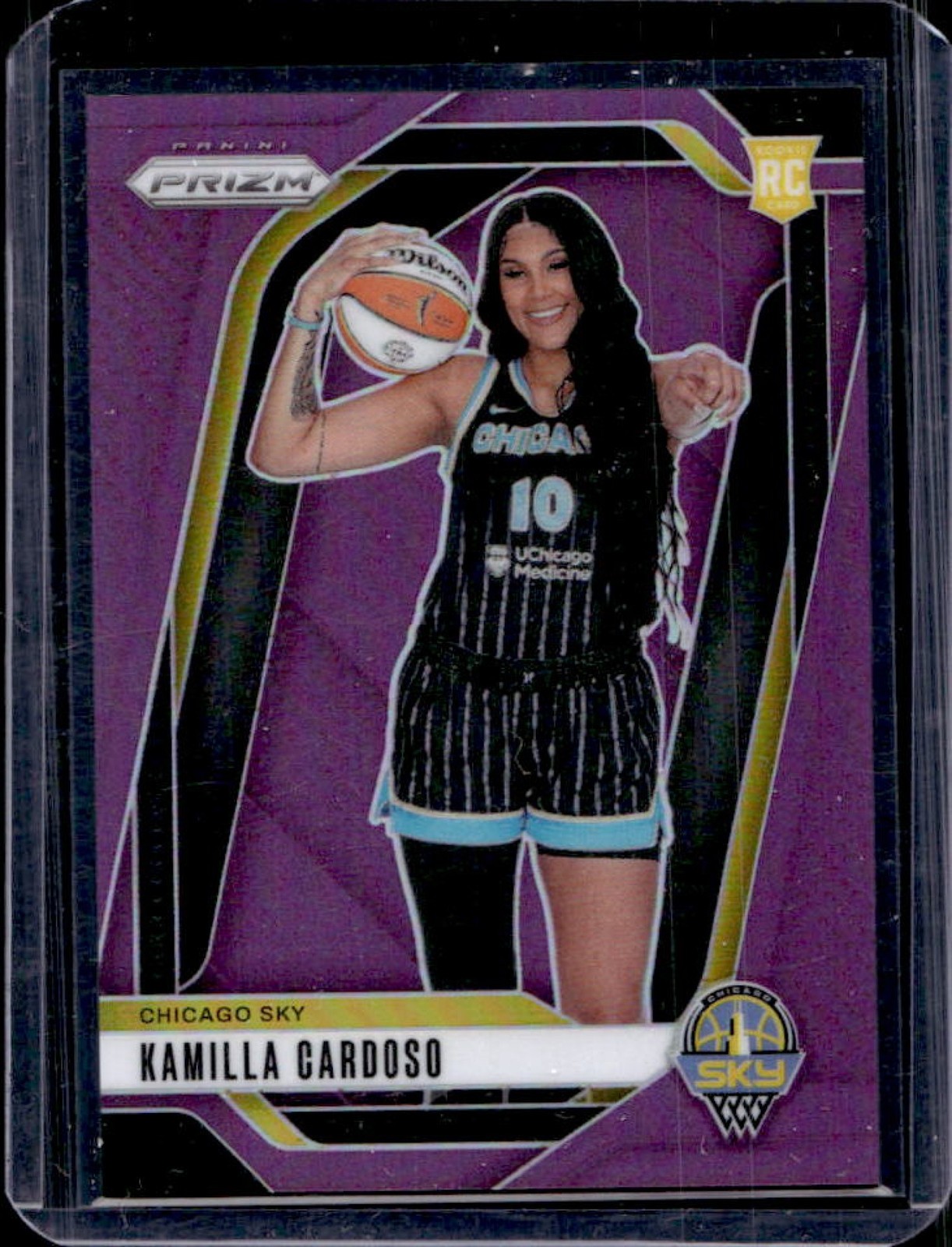 2024 Panini WNBA Prizm Kamilla Cardoso RC Purple Rookie #53/149 Sky