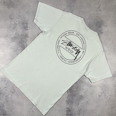 Vintage Stussy Wear Big Logo Short Sleeve T Shirt 00 s Light Blue Size Medium...