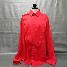 VTG Panhandle Slim Siren Red 70's Snap Button Shirt USA Made Sz XL 17.5"
