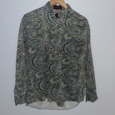 Vintage RETRO Medium Paisley Casual Button Down Shirt - Excellent Condition E10