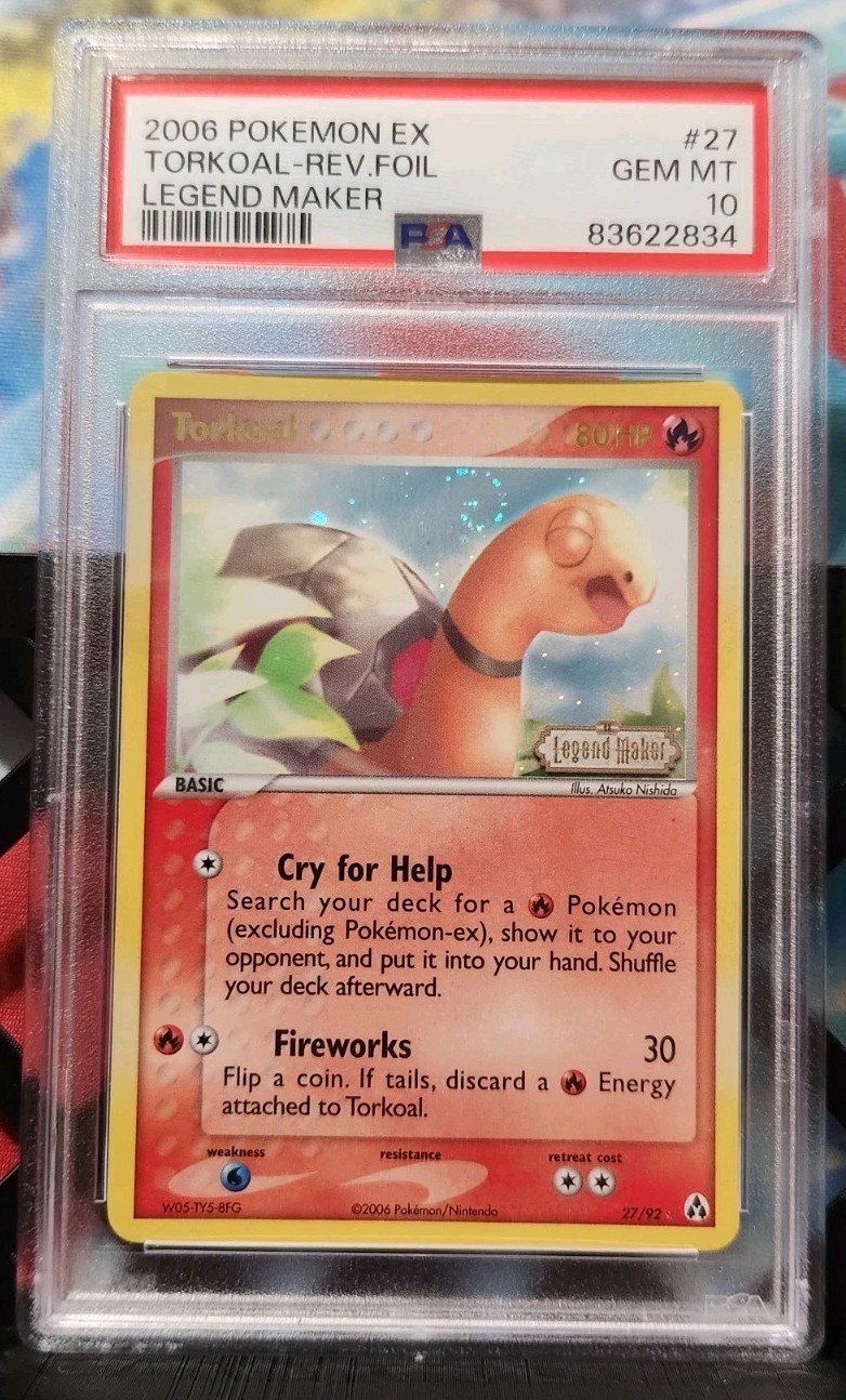 Torkoal 27/92 Legend Maker Reverse Holo Pokemon Psa 10 (POP 11)