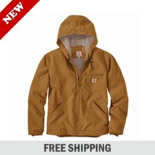 Carhartt 104392 Men Washed Duck Sierra Jacket Sherpa Lined / FULL SIZE - NEW