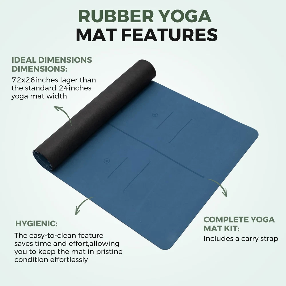 Non-Slip Yoga Mat with Carrying Strap for Home Yoga Pilates and Workouts