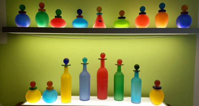 16 x Franco Moretti Glas Flakon alle einzeln signiert 80-er Jahre Murano