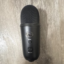 Blue Freestanding Black Microphone with Mute Switch and Volume Control