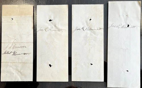 CIVIL WAR VETERAN PVT 14th NJ INFANTRY BENNETT CHECK DOCUMENTS SIGNED RED BANK