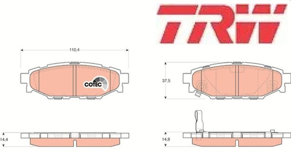 TRW GDB3373 Bremsbelagsatz FüR Scheibenbremse Bremsbelagsatz BremsbeläGe-image