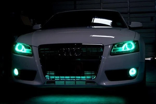 LED Fog Lights Halo Ring Lights ColorSHIFT For 2007-2013 Audi A5 Foto 4 de 4
