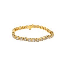 10k Yellow Gold Round Diamond Fancy Tennis Bracelet 10.0CT