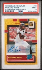 2022 Clearly Donruss Rachaad White HOLO GOLD AUTO /5 PSA MINT 9