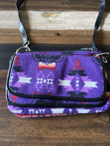 Cartera de lana negra púrpura amarillo púrpura - Imagen 2 de 10