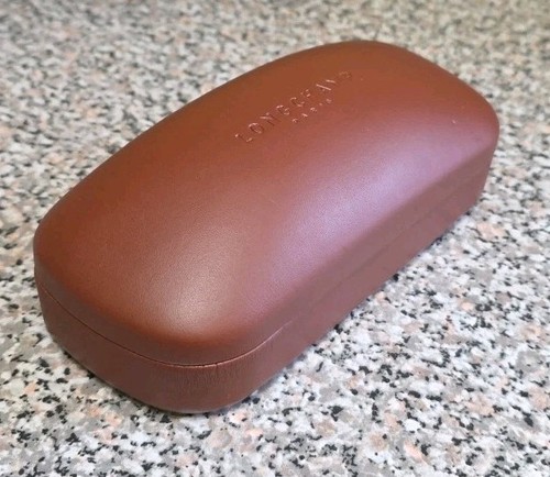 Longchamp Eyewear Glasses Hard Case Holder, Brown, Holds Oversize,Big Glasses