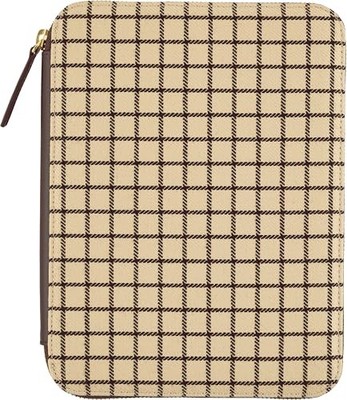 Hobonichi Techo Cousin A5 Reißverschluss Planer Abdeckung Cafe au Lait Check