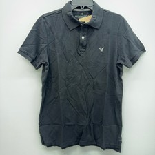American Eagle Outfitters Eagle Polo Classic Fit Charcoal Gray Shirt Men's L