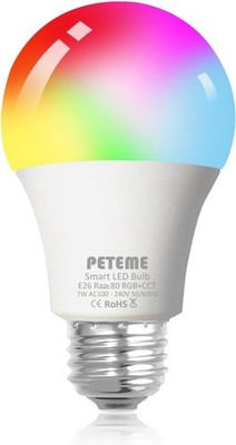Versatile 600 Lumen Smart LED Light Bulb - RGB Color Changing with Timer Control