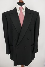 Wilvorst Smoking Anzug Gr.28 100% Schurwolle Schwarz White Label Top Zustand