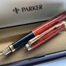 PARKER 75   14K  NIB  FOUNTAIN PEN  JASPER  BOXED SERVICED