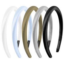 Satin Headbands 5Pcs,0.5 Inch Thin Headbands for Women,Soft Sponge Padded Hea...