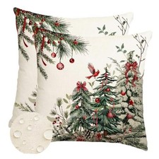 Christmas Pillow Covers 16x16 Inch,Outdoor 16" x 16" Pack of 2 Green