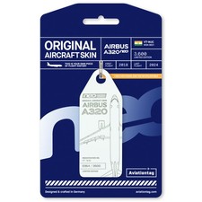 Aviationtag Airbus A320neo - VT-WJC  | Original Aircraft Skin Tag White