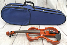 Carmen Electric Violin Brown w/ Hard Case Bow Silent Practice