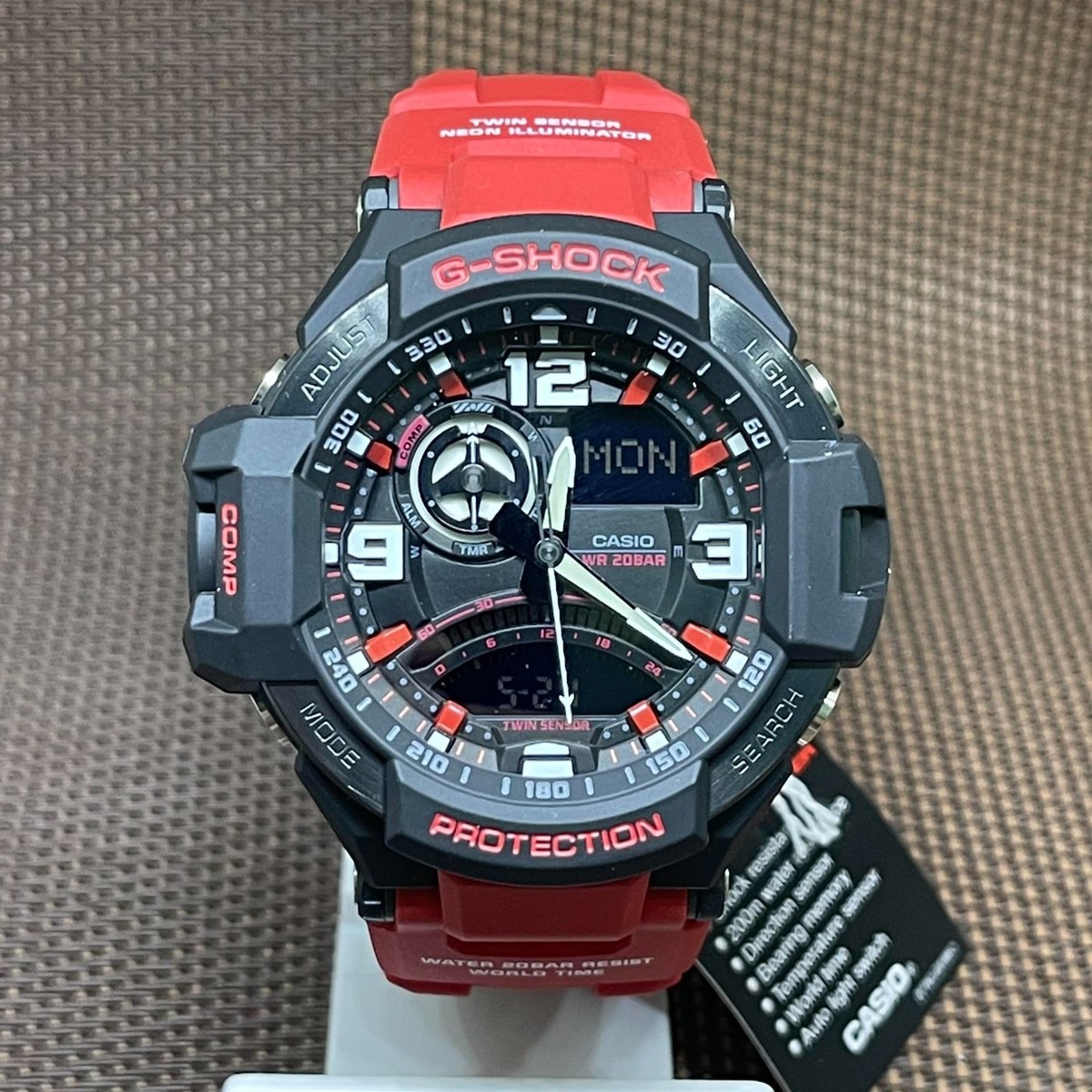Casio G-Shock GA-1000-4B Red Master Of G Air GravityMaster Digital