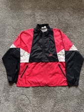 Vintage Nike Pullover Windbreaker Jacket Mens Black Pink Color Block 90s Swoosh