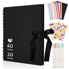 Mauproy 8 x 8 Inch Small Black Scrapbook Album, 40 Pages 8 x 8 Inches,