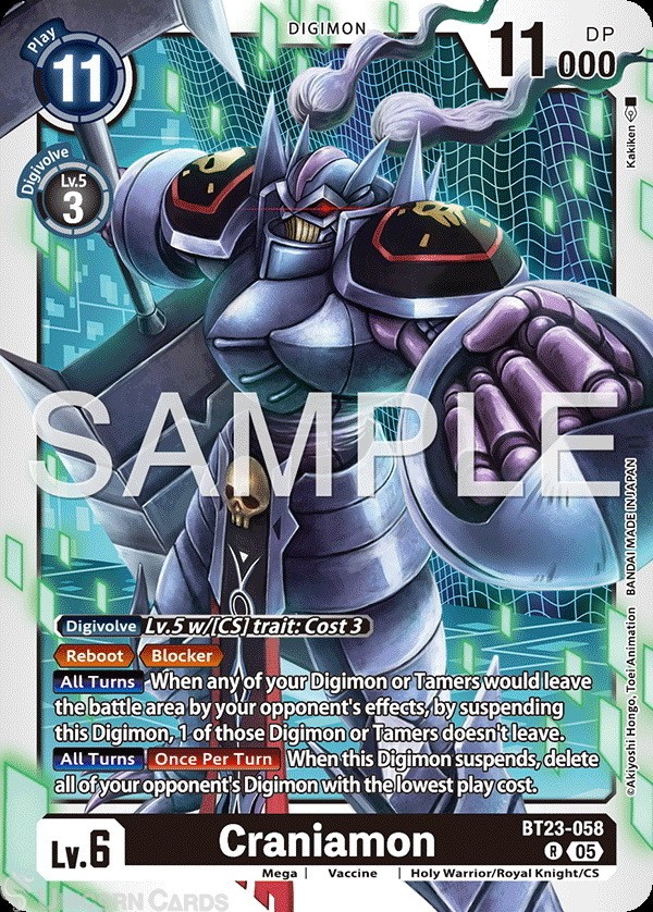 BT23-058 Craniamon : Rare Digimon Card : BT23: Hackers’ Slumber